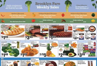 Brooklyn Fare (NY) Weekly Ad Flyer Specials December 2 to December 8, 2022