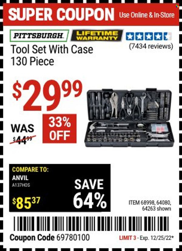 Harbor Freight Weekly Ad Flyer Specials December 8 to December 25, 2022