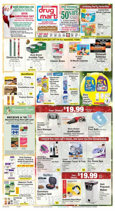 Discount Drug Mart (OH) Weekly Ad Flyer Specials December 21 to December 27, 2022