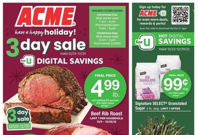 ACME (DE, NJ, NY, PA) Weekly Ad Flyer Specials December 23 to December 29, 2022