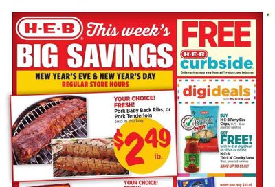 H-E-B (TX) Weekly Ad Flyer Specials December 25 to December 31, 2022