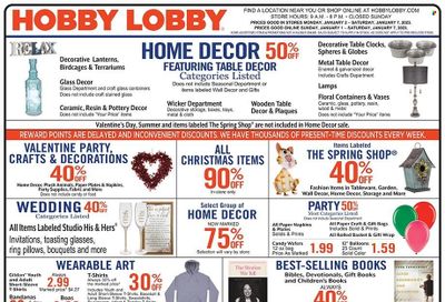 Hobby Lobby Weekly Ad Flyer Specials January 1 to January 7, 2023