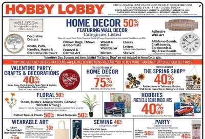 Hobby Lobby Weekly Ad Flyer Specials January 8 to January 14, 2023
