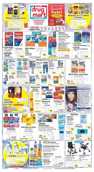Discount Drug Mart (OH) Weekly Ad Flyer Specials January 11 to January 17, 2023