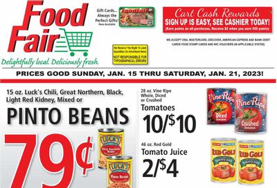 Food Fair Market (KY, OH, WV) Weekly Ad Flyer Specials January 15 to January 21, 2023