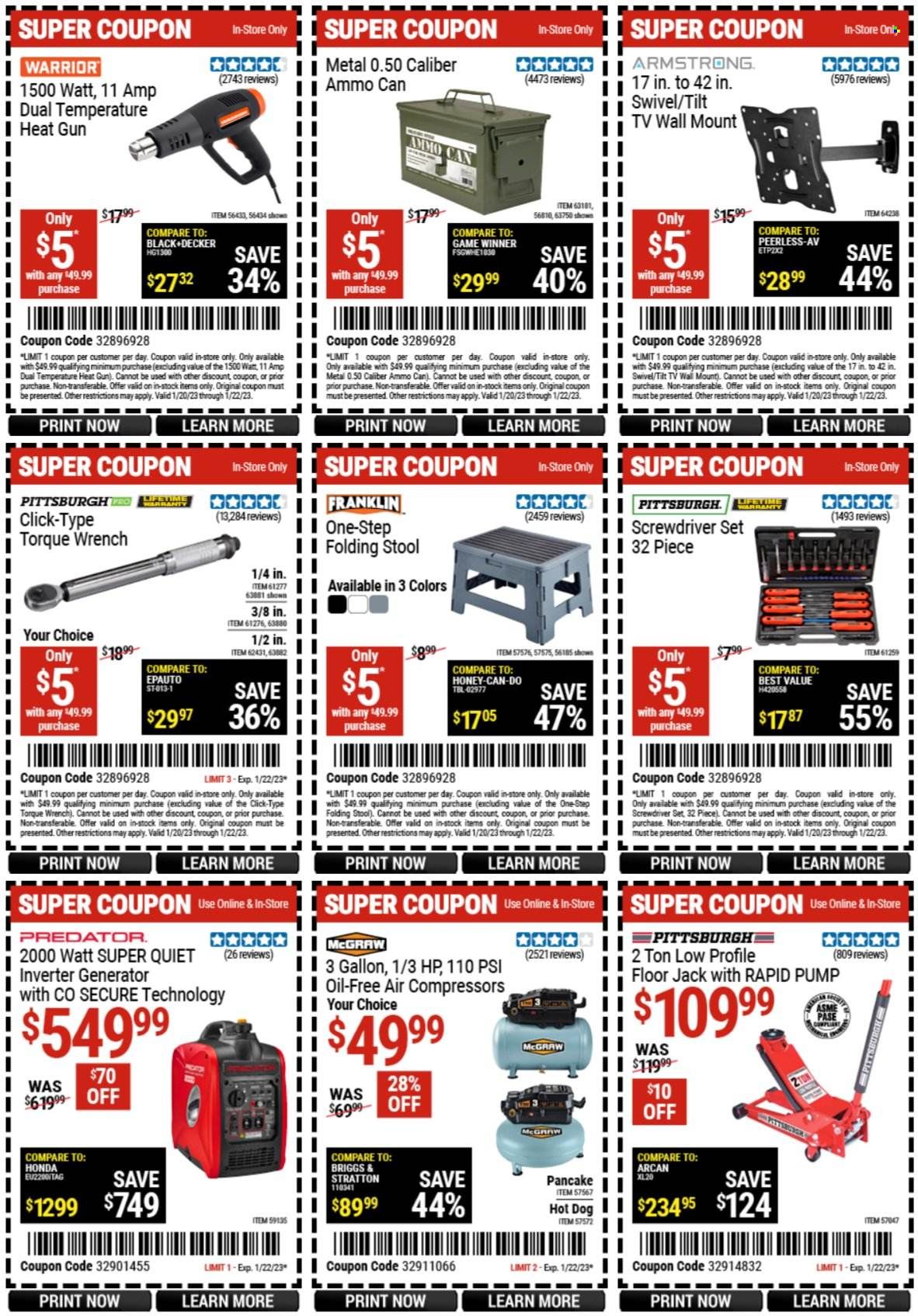 Harbor Freight Weekly Ad Flyer Specials January 20 to January 22, 2023
