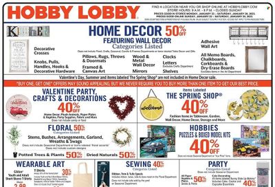 Hobby Lobby Weekly Ad Flyer Specials January 22 to January 28, 2023