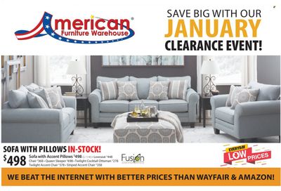 American Furniture Warehouse (AZ, CO, TX) Weekly Ad Flyer Specials January 22 to January 28, 2023 American Furniture Warehouse (AZ, CO, TX) Weekly Ad Flyer Specials January 22 to January 28, 2023