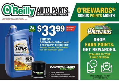 O'Reilly Auto Parts Weekly Ad Flyer Specials January 25 to February 21, 2023