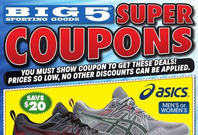 Big 5 (AZ, CA, CO, ID, NM, OR, UT, WA) Weekly Ad Flyer Specials January 27 to February 2, 2023 Big 5 (AZ, CA, CO, ID, NM, OR, UT, WA) Weekly Ad Flyer Specials January 27 to February 2, 2023