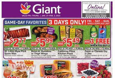 Giant Food (DE, MD, VA) Weekly Ad Flyer Specials January 27 to February 2, 2023