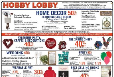 Hobby Lobby Weekly Ad Flyer Specials January 29 to February 4, 2023 Hobby Lobby Weekly Ad Flyer Specials January 29 to February 4, 2023