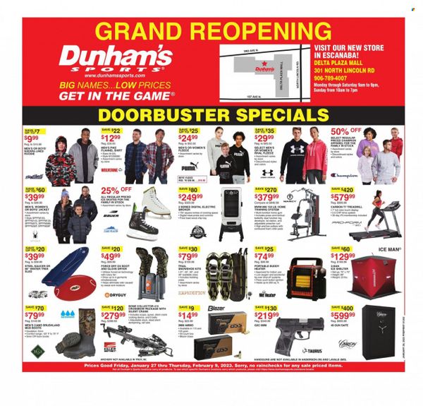 Dunham's Sports (MI) Weekly Ad Flyer Specials January 27 to February 9