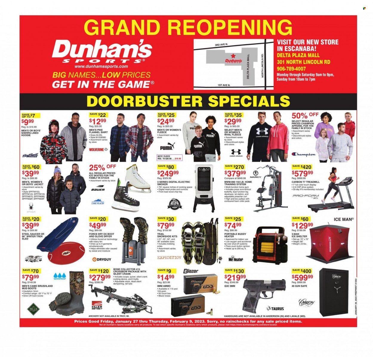Dunham's Sports (MI) Weekly Ad Flyer Specials January 27 to February 9