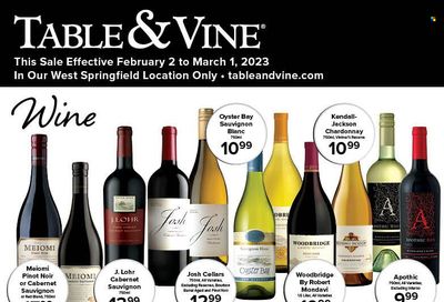Table & Vine Weekly Ad Flyer Specials February 2 to March 1, 2023
