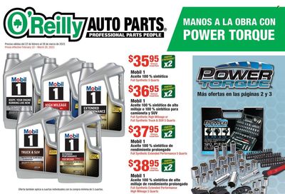O'Reilly Auto Parts Weekly Ad Flyer Specials February 22 to March 28, 2023