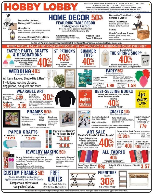 Hobby Lobby Weekly Ad Flyer Specials February 26 to March 4, 2023