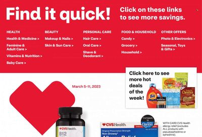CVS Pharmacy Weekly Ad Flyer Specials March 5 to March 11, 2023