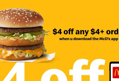 Get $4 Off Your First $4+ In-app Pickup Order at McDonald’s: A MyMcDonald’s Rewards Exclusive