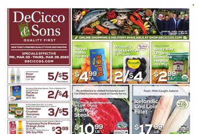DeCicco & Sons (NY) Weekly Ad Flyer Specials March 3 to March 9, 2023