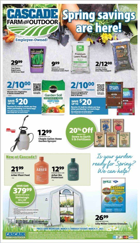 Cascade Farm And Outdoor (OR, WA) Weekly Ad Flyer Specials March 15 to ...