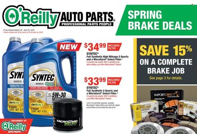 O'Reilly Auto Parts Weekly Ad Flyer Specials March 29 to April 25, 2023