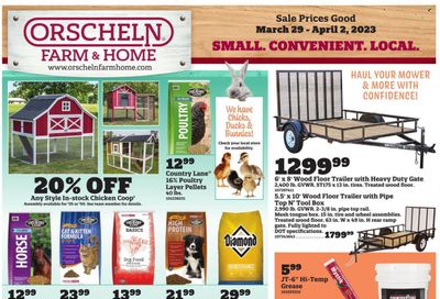 Orscheln Farm and Home (IA, IN, KS, MO, NE, OK) Weekly Ad Flyer Specials March 29 to April 2, 2023