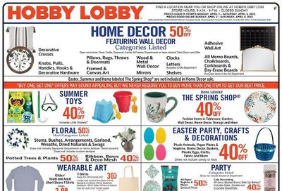 Hobby Lobby Weekly Ad Flyer Specials April 2 to April 8, 2023