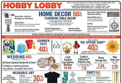 Hobby Lobby Weekly Ad Flyer Specials May 7 to May 13, 2023