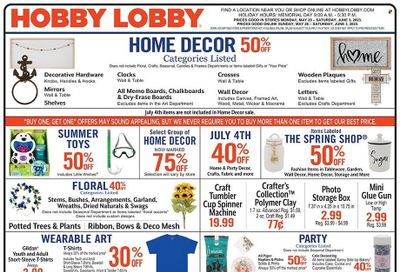 Hobby Lobby Weekly Ad Flyer Specials May 28 to June 3, 2023