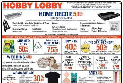 Hobby Lobby Weekly Ad Flyer Specials June 4 to June 10, 2023