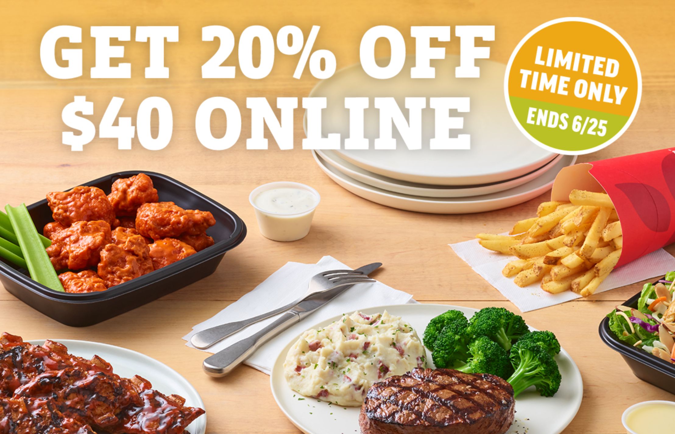 Applebee’s Offers 20% Off Online and In-app Orders with a New Promo Code Through to June 25
