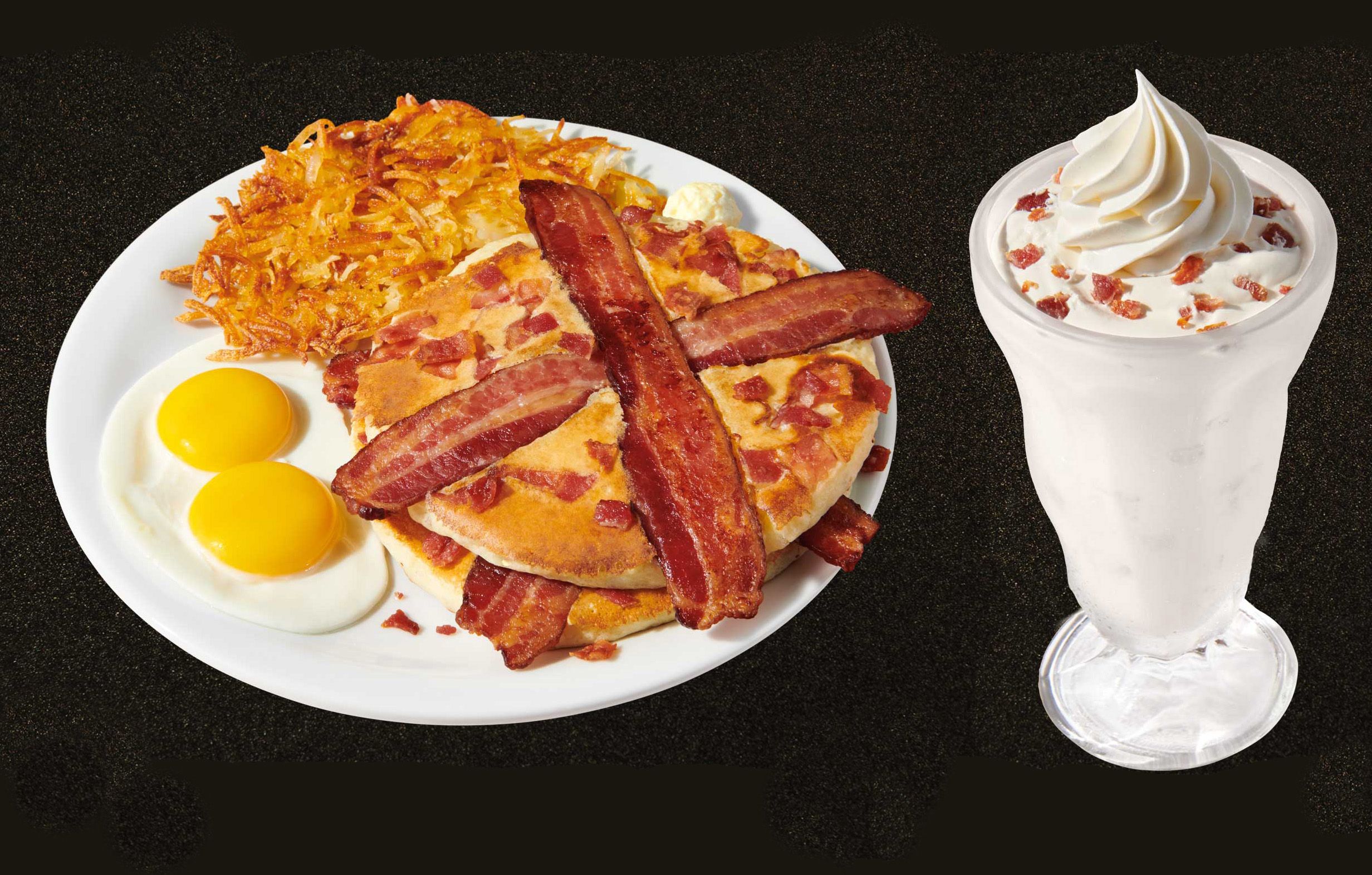 Denny’s Celebrates Baconalia with their Bacon-loaded Hormel Black Label Bacon Slam and What's Shakin' Bacon Milk Shake