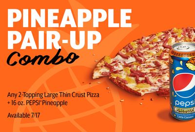 Little Caesars Offers a $9.99 Online and In-app Deal on a Large 2 Topping Thin Crust Pizza and a Can of Pepsi Pineapple