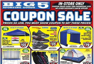 Big 5 (AZ, CA, CO, ID, NM, OR, UT, WA) Weekly Ad Flyer Specials August 13 to August 16, 2023