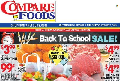 Compare Foods (CT, MD, NC, NJ, NY, RI) Weekly Ad Flyer Specials September 1 to September 7, 2023