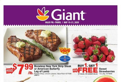 Giant Food Weekly Ad & Flyer May 15 to 21