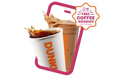 Get a Free Medium Iced or Hot Coffee with Purchase at Dunkin’ Donuts on Mondays: A Rewards Exclusive