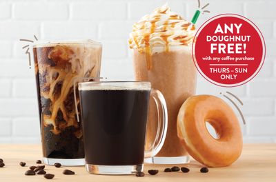 Get a Free Krispy Kreme Doughnut When You Buy a Coffee Through to September 17