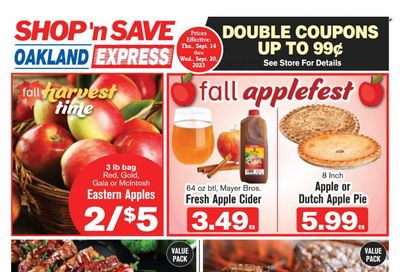 Shop ‘n Save Express (MD, PA, WV) Weekly Ad Flyer Specials September 14 to September 20, 2023 Shop ‘n Save Express (MD, PA, WV) Weekly Ad Flyer Specials September 14 to September 20, 2023
