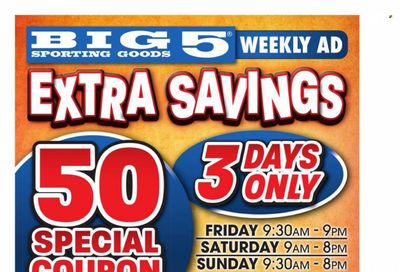 Big 5 (AZ, CA, CO, ID, NM, OR, UT, WA) Weekly Ad Flyer Specials September 22 to September 24, 2023