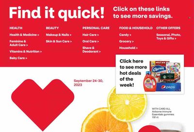 CVS Pharmacy Weekly Ad Flyer Specials September 24 to September 30, 2023
