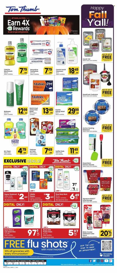 Tom Thumb (TX) Weekly Ad Flyer Specials September 27 to October 3, 2023
