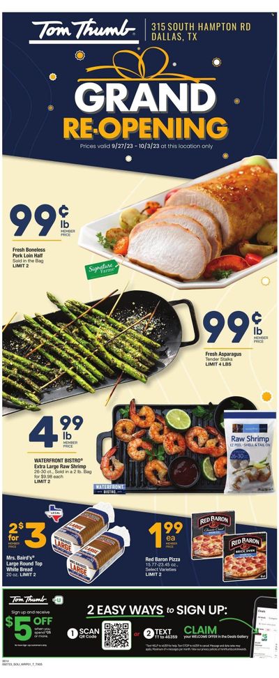 Tom Thumb (TX) Weekly Ad Flyer Specials September 27 to October 3, 2023