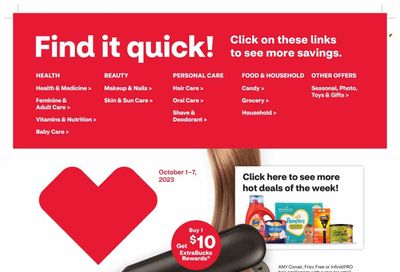 CVS Pharmacy Weekly Ad Flyer Specials October 1 to October 7, 2023