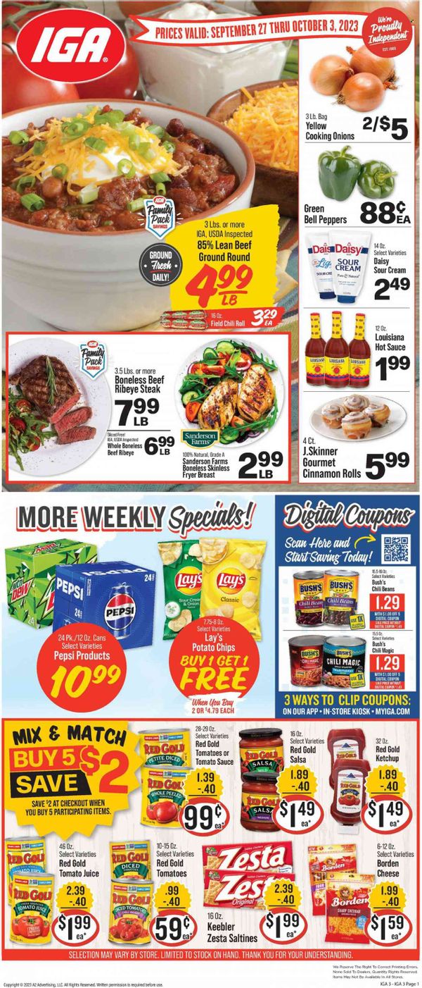 IGA (KY) Weekly Ad Flyer Specials September 27 to October 3, 2023