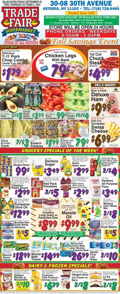 Trade Fair Supermarket (NY) Weekly Ad Flyer Specials September 29 to October 5, 2023