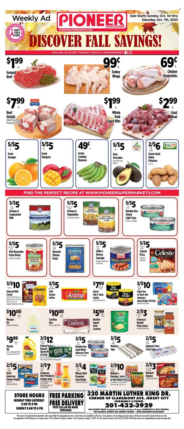Pioneer Supermarkets (NJ, NY) Weekly Ad Flyer Specials October 1 to