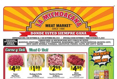 La Michoacana Meat Market (TX) Weekly Ad Flyer Specials October 4 to October 17, 2023