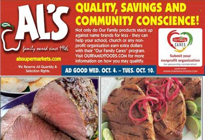 Al's Supermarket (IN) Weekly Ad Flyer Specials October 4 to October 10, 2023